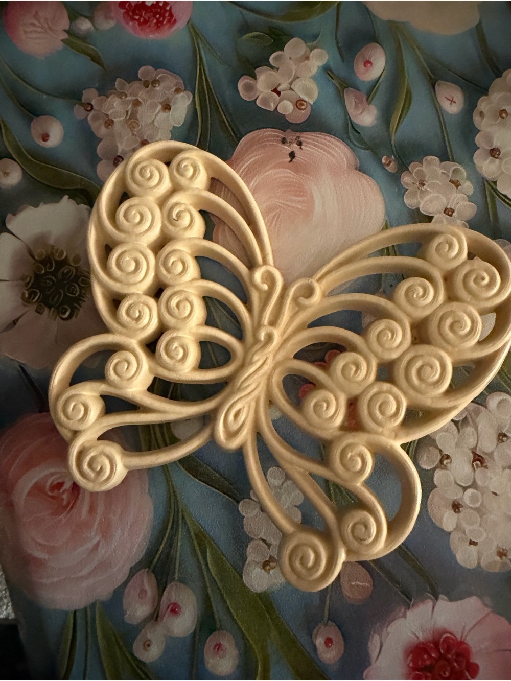 Ornate Spiraled Butterfly Wall Accent - Cream set of 4